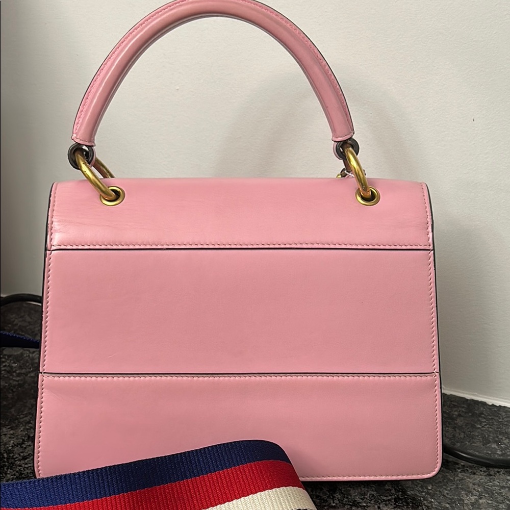 . GUCCI Queen Margaret Pink Bee Lea Satchel; - Picture 6 of 15